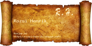 Rozsi Henrik névjegykártya